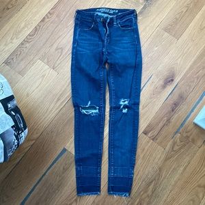 american eagle dark wash stretch jeans
